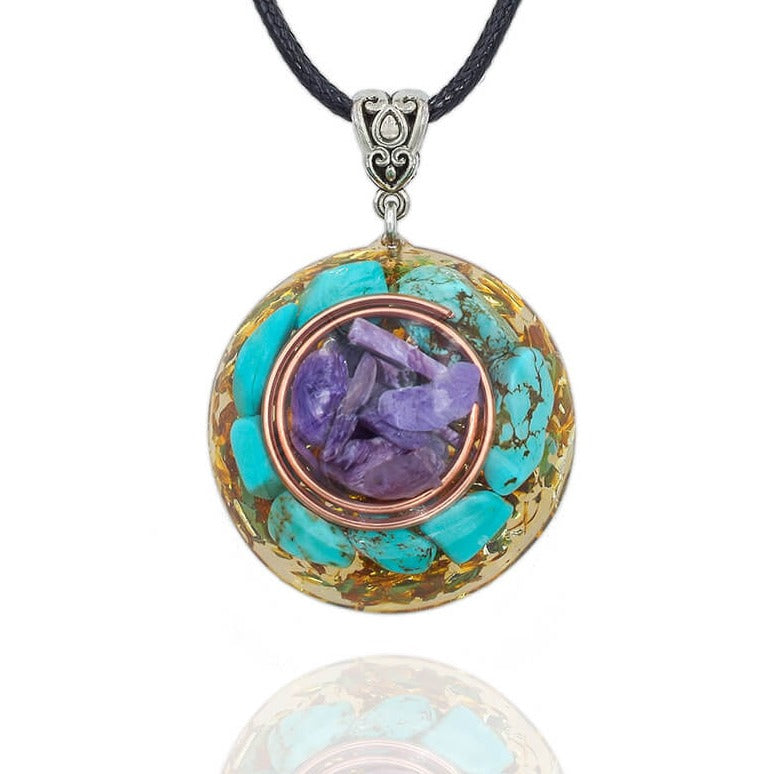 Charoite Turquoise Orgone Necklace
